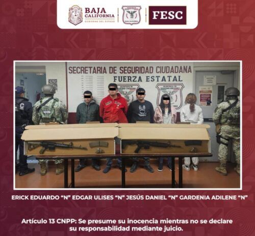 ASEGURAN ARMAS LARGAS Y DETIENEN A CINCO PERSONAS EN MEXICALI