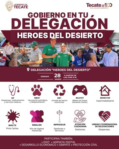 GOBIERNO DE TECATE ACERCA SUS SERVICIOS A LA DELEGACIÓN HÉROES DEL DESIERTO