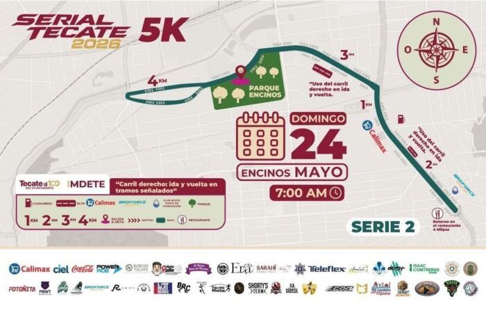 GOBIERNO DE TECATE INFORMA CIERRE PARCIAL DE VIALIDADES POR CARRERA ATLÉTICA SERIAL TECATE 2026