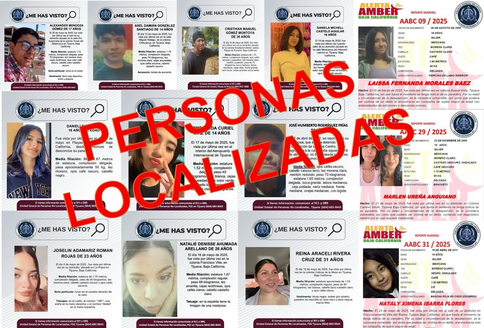 FGE LOCALIZACIÓN A TRECE PERSONAS CON REPORTE DE BÚSQUEDA