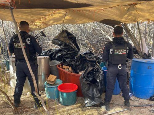 LOCALIZAN FUERZAS DE SEGURIDAD DE BC LABORATORIO CLANDESTINO EN ENSENADA