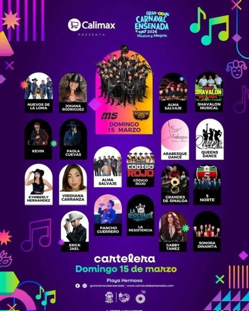 BANDA MS SI SE PRESENTARÁ ESTA NOCHE EN EL GRAN CARNAVAL DE ENSENADA 2026