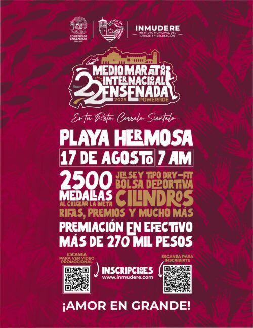 REITERAN INVITACIÓN A PARTICIPAR EN EL XXII MEDIO MARATÓN INTERNACIONAL POWERADE ENSENADA 2025