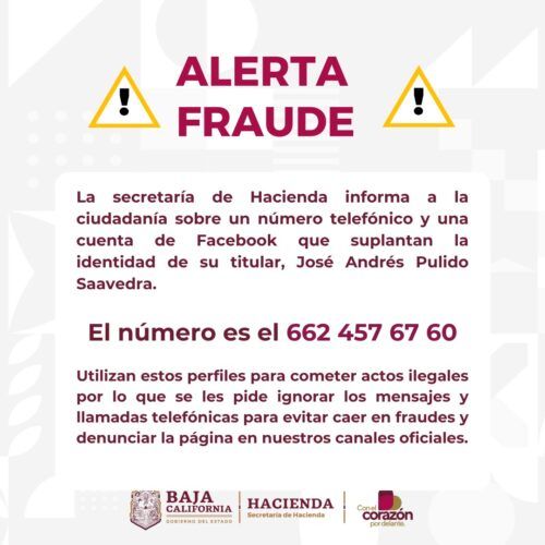 SECRETARÍA DE HACIENDA ADVIERTE SOBRE SUPLANTACIÓN DE IDENTIDAD Y PÁGINAS FALSAS