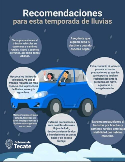 EMITEN RECOMENDACIONES PARA EVITAR ACCIDENTES VEHICULARES POR LLUVIAS
