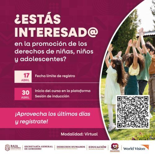 INVITA GOBIERNO DEL ESTADO A INSCRIBIRSE AL CURSO “DERECHOS DE NIÑAS, NIÑOS Y ADOLESCENTES”