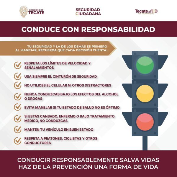 GOBIERNO DEL ALCALDE ROMÁN COTA REFUERZA RECOMENDACIONES VIALES PARA REDUCIR ACCIDENTES EN TECATE