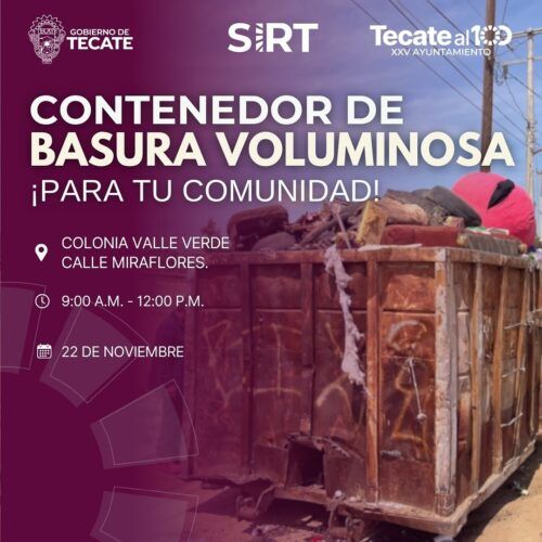 SIRT ACERCA SERVICIOS GRATUITOS DE RECOLECCIÓN  DE BASURA VOLUMINOSA A VALLE VERDE Y FUNDADORES