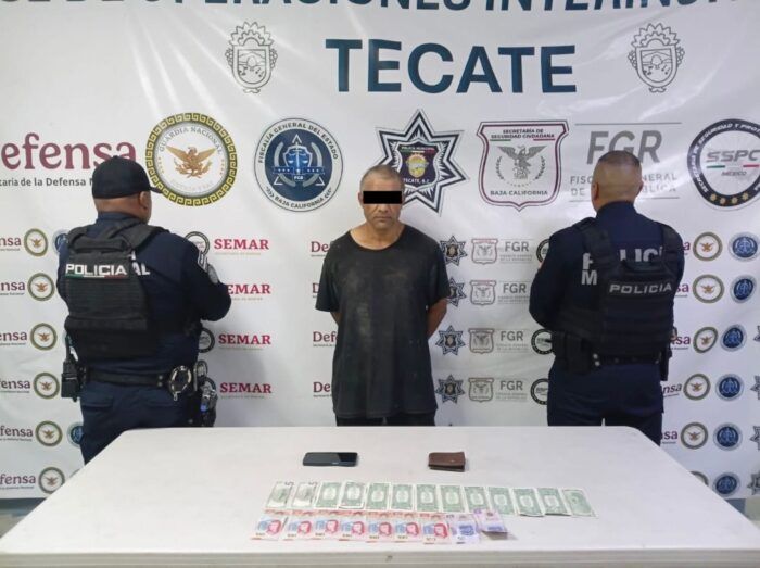 REACCIÓN INMEDIATA DE LA POLICÍA DE TECATE PERMITE CAPTURAR A PRESUNTO ASALTANTE TRAS ROBO VIOLENTO A TAXISTA