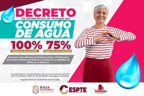 ANUNCIA CESPTE DECRETO DE CONDONACIÓN DE RECARGOS EN CONSUMO DE AGUA