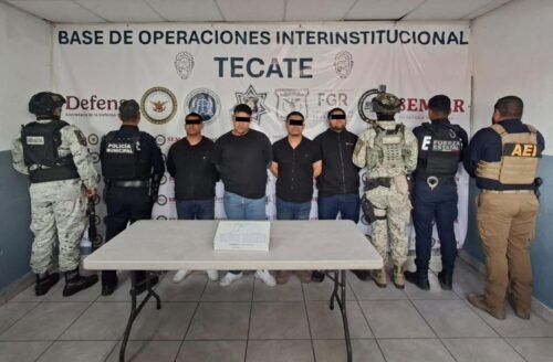 ASEGURAN A CUATRO PERSONAS Y DOS ARMAS DE FUEGO TRAS OPERATIVO EN ZONA RÍO DE TECATE