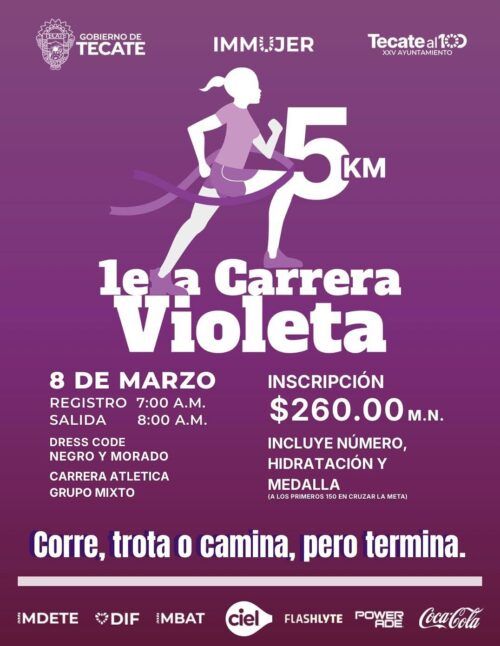 ANUNCIA IMMUJER LA PRIMERA CARRERA VIOLETA 5K