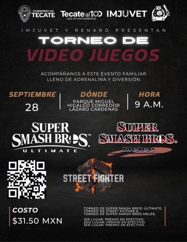 IMJUVET INVITA AL TORNEO DE VIDEOJUEGOS EN TECATE