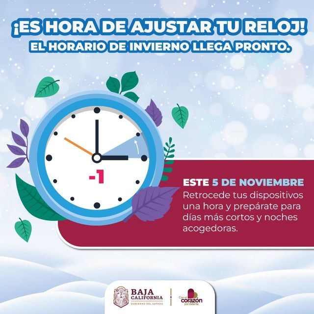 IMPORTANTE ATRASAR LOS RELOJES A PARTIR DE ESTE DOMINGO 5 DE NOVIEMBRE
