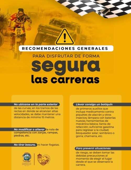 REITERA GOBIERNO DE ENSENADA RECOMENDACIONES PARA BAJA 500