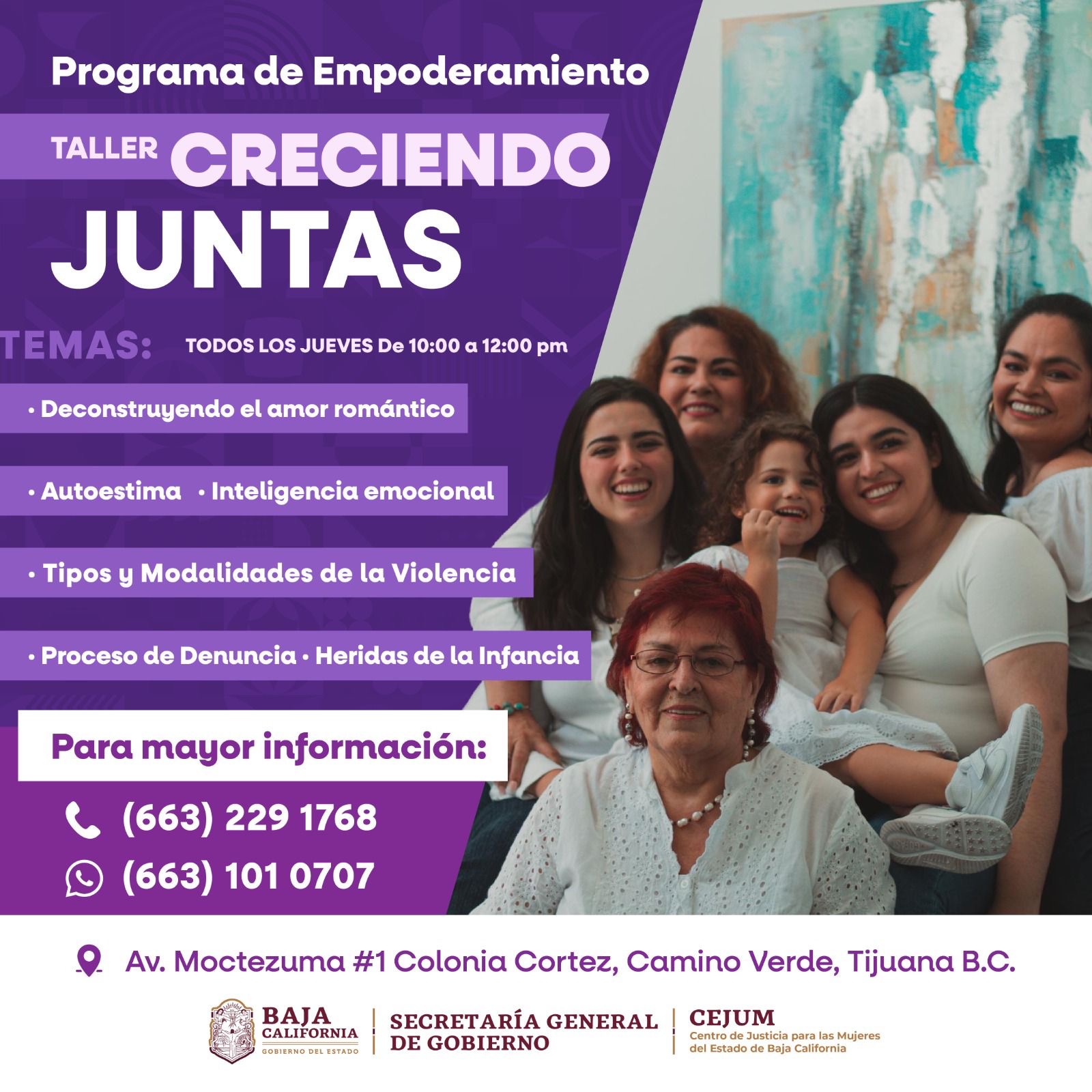OFRECE CEJUM TALLERES PARA LA AUTONOMÍA Y EMPODERAMIENTO DE LAS MUJERES ...