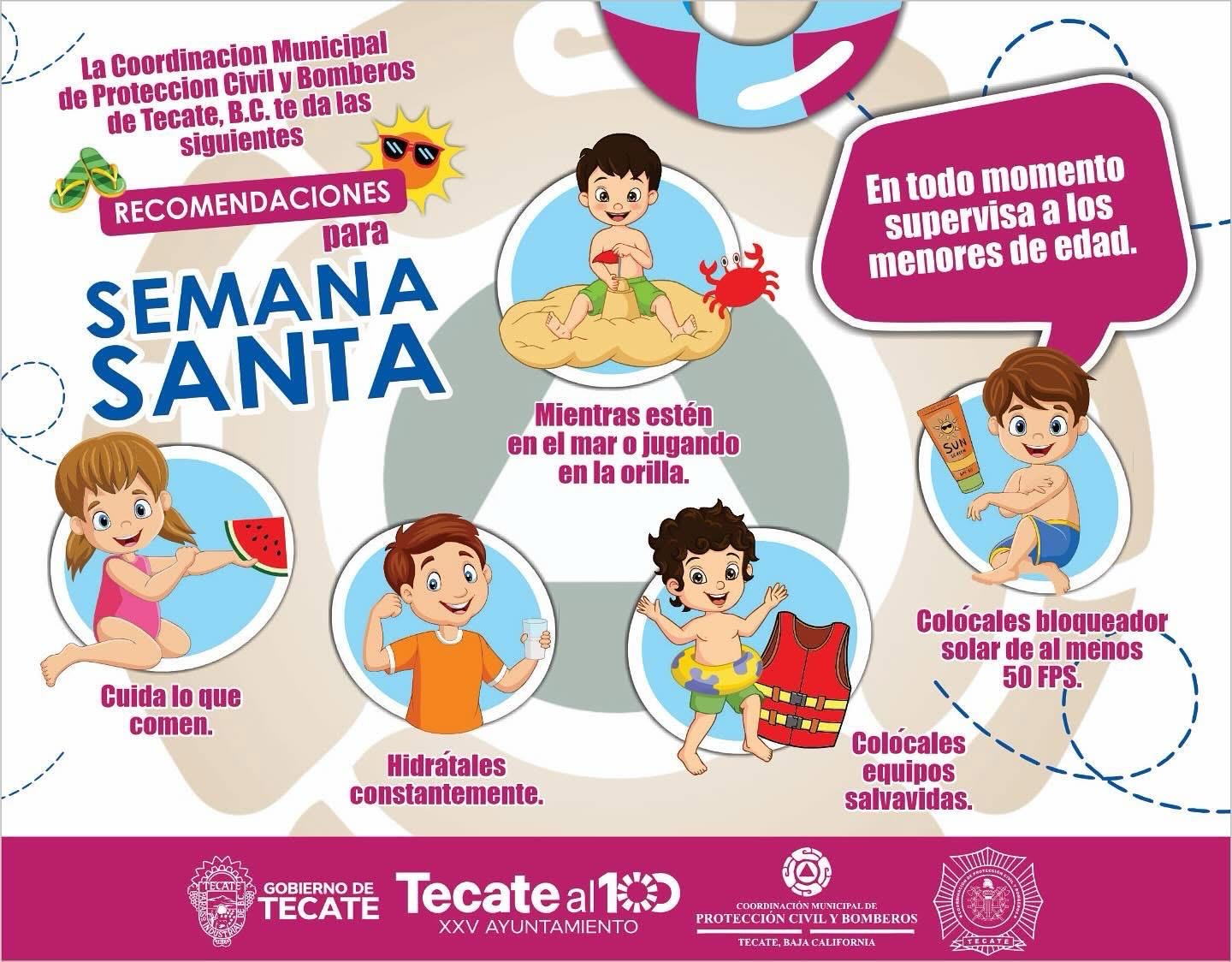 GOBIERNO DE TECATE EMITE RECOMENDACIONES PARA PROTEGER A LA NIÑEZ EN VACACIONES