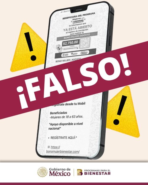 ¡¡ALERTA!! FALSO QUE EL GOBIERNO DE MÉXICO ENTREGUE UN BONO ECONÓMICO A MUJERES DE 18 A 63 AÑOS: RUIZ URIBE