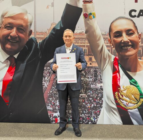UNIDAD, ORDEN, PROGRESO Y MANO DURA, PROMETE CASTRO TRENTI EN SU REGISTRO COMO ASPIRANTE A LA COORDINACIÓN ESTATAL DE MORENA EN BC