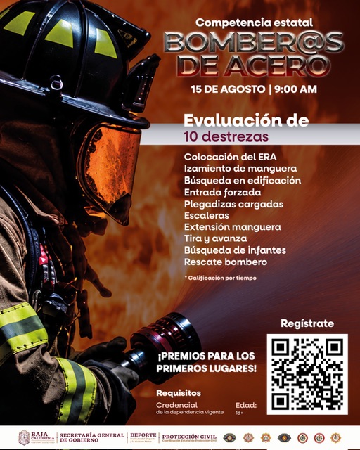 INVITAN A TERCERA COMPETENCIA ESTATAL BOMBERAS Y BOMBEROS DE ACERO