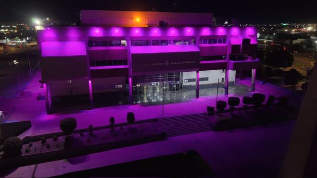 SE ILUMINA DE ROSA EDIFICIO DE GOBIERNO DEL ESTADO POR LA LUCHA CONTRA EL CÁNCER DE MAMA