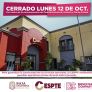 CESPTE INFORMA SUSPENSIÓN DE LABORES ADMINISTRATIVAS EL PRÓXIMO 12 DE OCTUBRE; SE MANTENDRÁN GUARDIAS OPERATIVAS Y CANALES DIGITALES DE PAGO